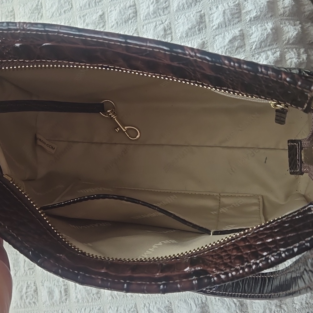 Brahmin Hillary Cocoa Ombre Crocodile-Embossed Crossbody Bag - Picture 8 of 8
